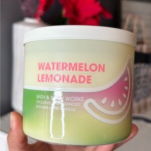 Bath & Body Works Watermelon Lemonade Candle - Green and Pink